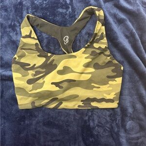 Bombshell Sportswear Olive Camo Sports Bra